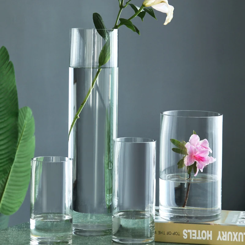 

Vases Glass Modern Home Decor Simple Transparent Living Room Accessories